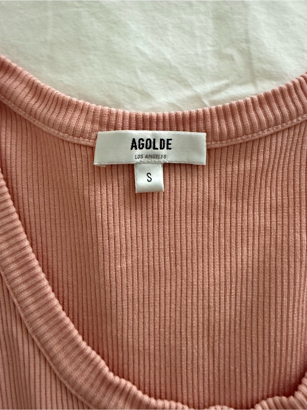 Agolde Poppy Ribbed Tank - Pink Salt - small - Picture 3 of 3